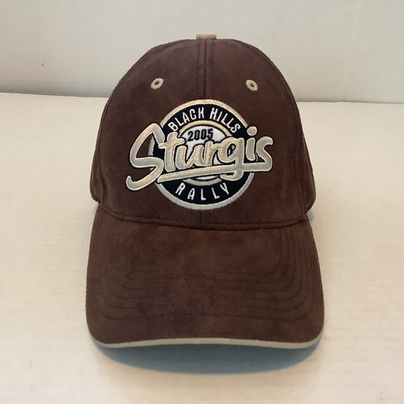 Sturgis 2005 Black Hills Rally Hat By Hi-Way Distributing Brown Suede Adjustable - Picture 6 of 16